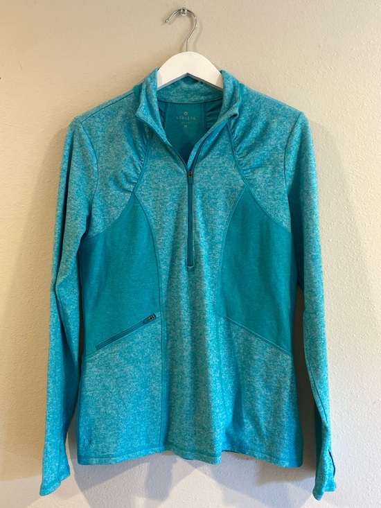 Athleta Jackets & Blazers - Athleta Space Dye Half-Zip Performance Pullover Size Medium Turquoise